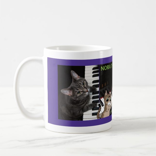 Taza De Café Nora El Gato Del Piano (Izquierda)