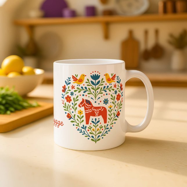 Taza De Café Nordic Folk Art Dala Horse Mug (Subido por el creador)