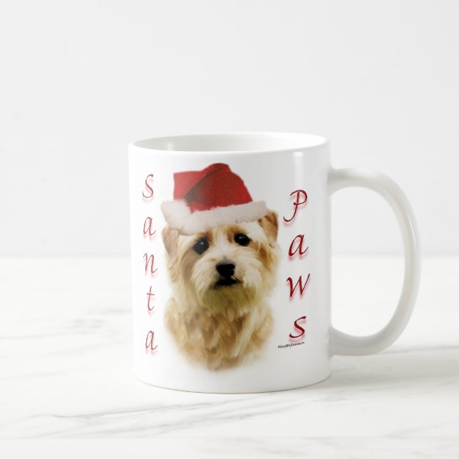 Taza De Café Norfolk Terrier Santa Paws (Derecha)