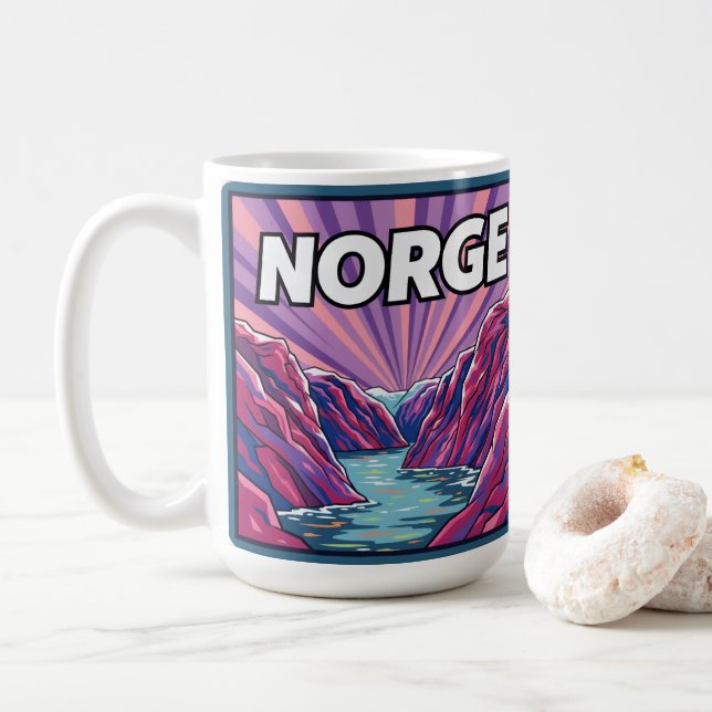 Taza De Café Norge Norwegian Geirangerfjords Coffee Mug (Con donut)