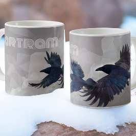 Taza De Café Norse Ravens Mythology Art - Huginn & Muninn -