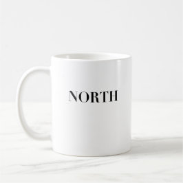 Taza De Café Norte | Logotipo negro minimalista clásico y atemp