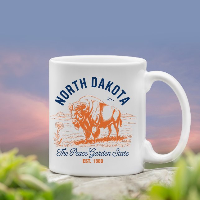 Taza De Café North Dakota The Peace Garden State Bison  (Subido por el creador)