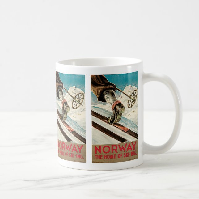 Taza De Café Noruega ~ El hogar del esquí (Derecha)