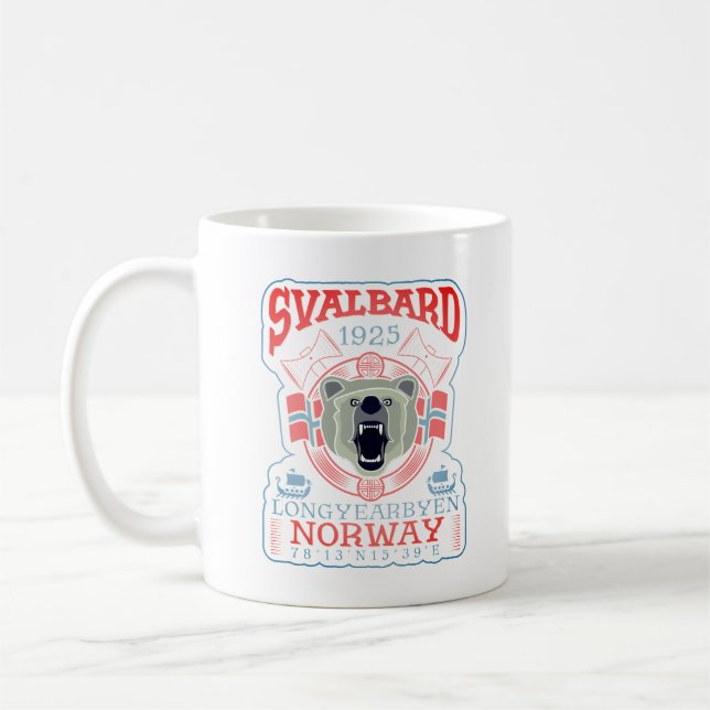 TAZA DE CAFÉ NORUEGA SVALBARD LONGYEARBYEN. (Izquierda)