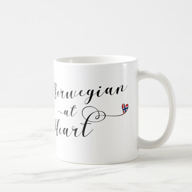 Taza De Café Noruego en Heart Mug, Noruega (Derecha)