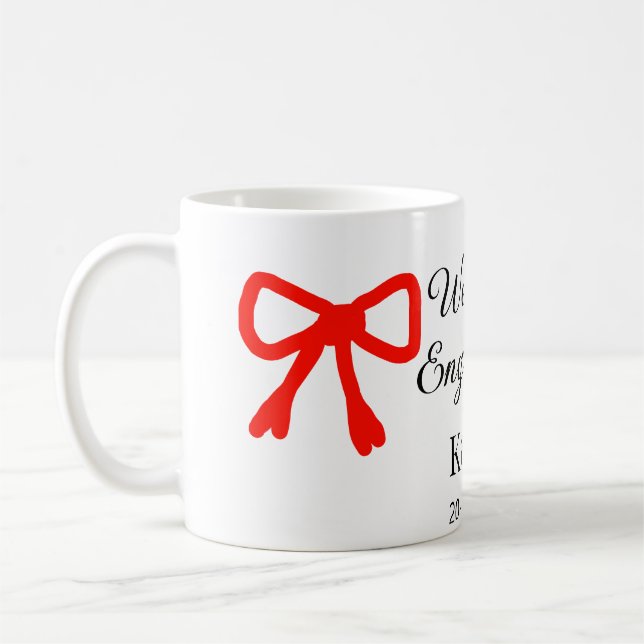 Taza De Café Nos comprometemos a añadir nombre letra arco rojo  (Izquierda)