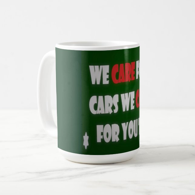 Taza De Café Nos Preocupamos De Los Coches (Anverso izquierdo)