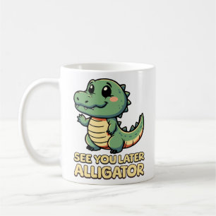 Taza De Café ¡Nos Vemos Después Alligator! Pun reptil de agitac