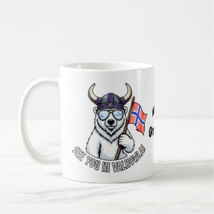 Taza De Café Nos vemos en Valhowla Oso Polar Divertido Vikingo