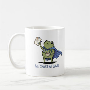 Taza De Café Nosotros trazamos al amanecer Enfermera Rana - Enf