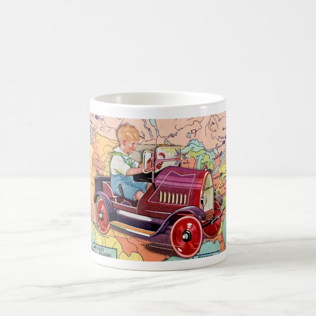 TAZA DE CAFÉ NOSTALGIA PEDAL CAR CHICO DE LOS AÑOS 30 TEMA DEL  (Centro)