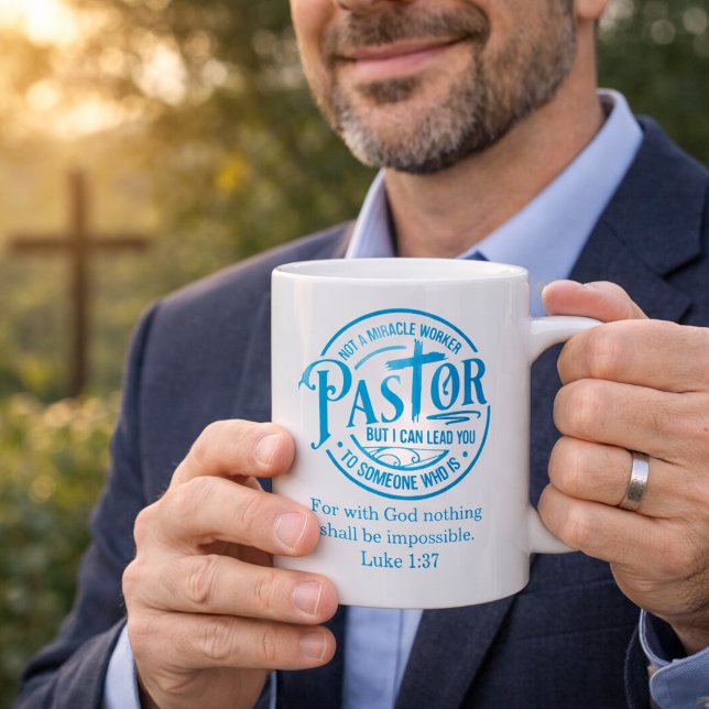Taza De Café Not A Miracle Worker Blue Pastor Appreciation (Subido por el creador)