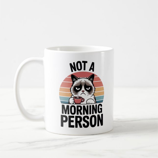 Taza De Café Not A Morning Person Grumpy Cat Funny Coffee Mug C (Izquierda)