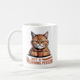 Taza De Café Not A Morning Person Grumpy Orange Cat Funny Coffe