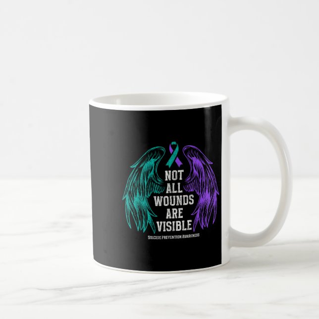 Taza De Café Not All Wounds Are Visible Suicide Prevention Awar (Derecha)
