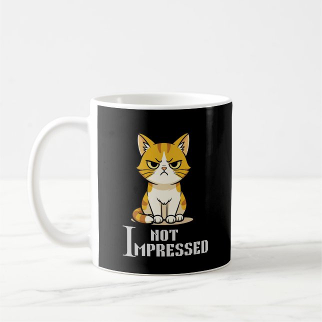 Taza De Café Not Impressed Grumpy Cat Funny Sarcastic Coffee (Izquierda)