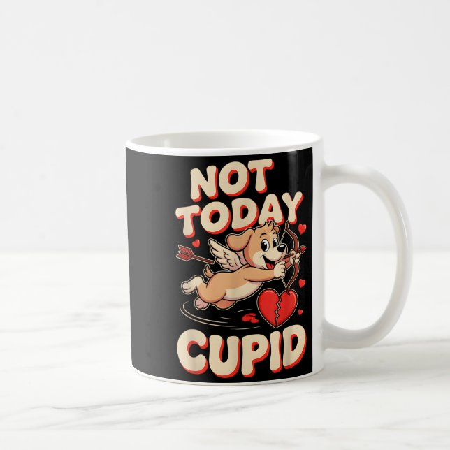 Taza De Café Not Today Cud Funny Puppy Anti Valentine Retro Car (Derecha)