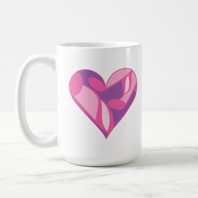 Taza De Café Nota De Música Rosa Patterada Mug De Corazón (Izquierda)