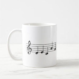 Taza De Café Nota musical Decaf "DECAF" Café Mug Piano Profesor