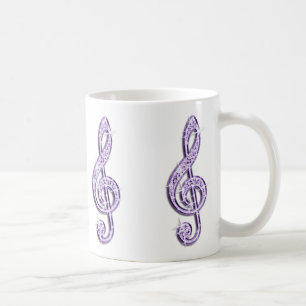 Taza De Café Nota Musical Lila Brillante