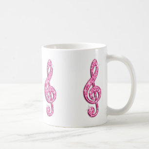 Taza De Café Nota Musical Rosa Brillante