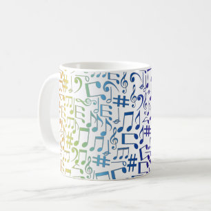 Taza De Café Notas de Música Coloridas Músicos Amantes de la Mú