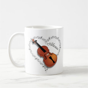 Taza De Café Notas de Música de Violín