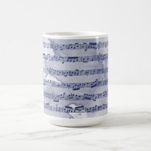 Taza De Café Notas musicales acuarela