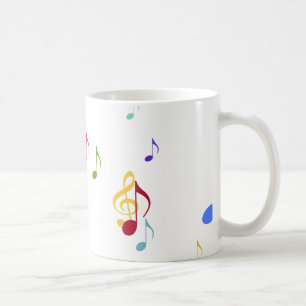 Taza De Café notas musicales coloridas
