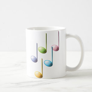 Taza De Café Notas musicales coloridas