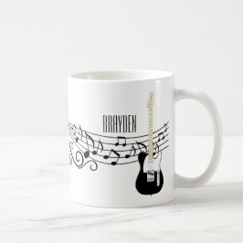 Taza De Café Notas musicales de Guitars Electric Guitars Black