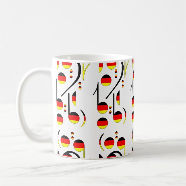 Taza De Café Notas musicales de la bandera de Alemania (Izquierda)