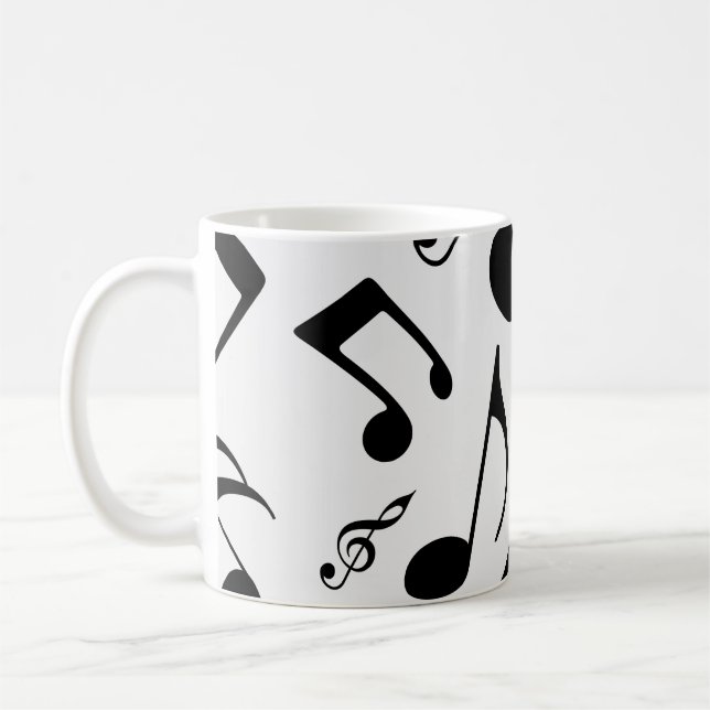Taza De Café Notas musicales - diseño de la partitura (Izquierda)