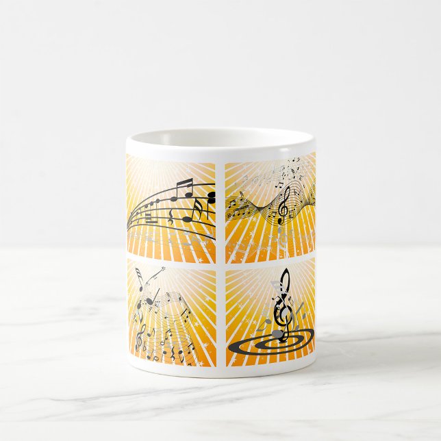 Taza De Café Notas Musicales Explosión Abstracta (Subido por el creador)