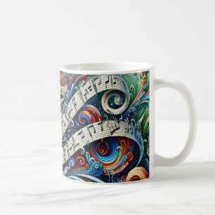 Taza De Café Notas musicales Graffiti Coffee Mug