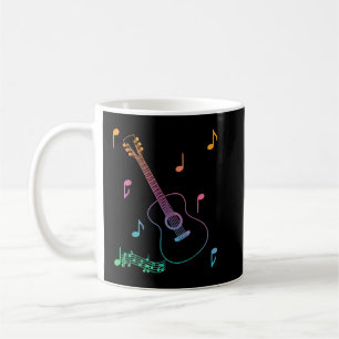 Taza De Café Notas Musicales Guitarra Acústica