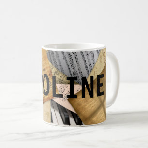 Taza De Café Notas musicales personalizadas Hoja de piano
