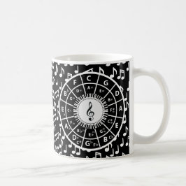 Taza De Café Notas musicales y círculo de quince