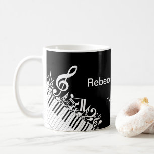 Taza De Café Notas musicales y llaves embarulladas