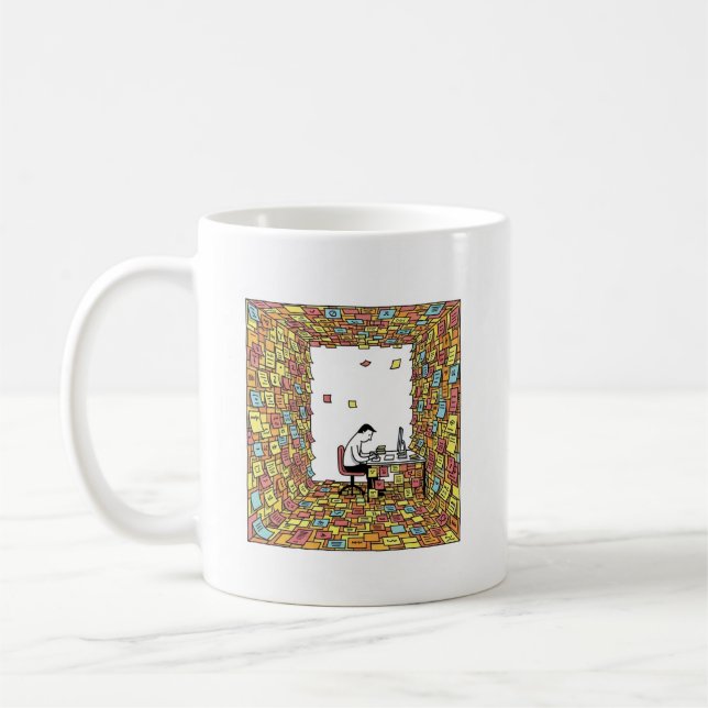 Taza De Café Notas pegajosas - Oficinas de arte abrumadas (Izquierda)