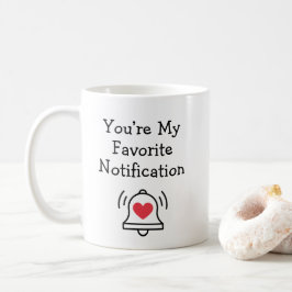Taza De Café Notificación Favorita Campana Moderna Negro y Rojo
