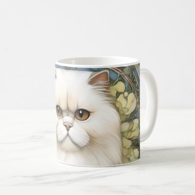 Taza De Café Noveau de felinos persas (Anverso derecho)