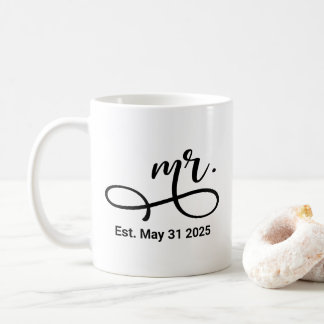 Taza De Café Novedad de la boda personalizada con escritura mod