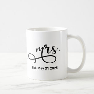 Taza De Café Novedad de la boda personalizada con escritura mod