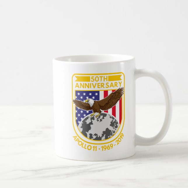 Taza De Café Novedad del 50 aniversario de Apolo 11 Moon Landin (Derecha)
