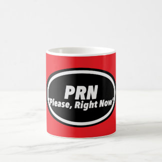Taza De Café Novela Impresa de Humor de Enfermera "PRN" 