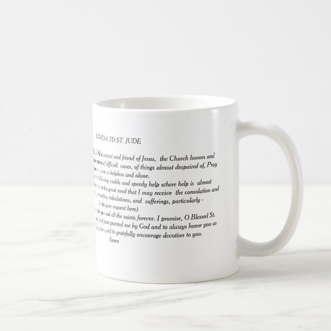 Taza De Café Novena A St. Jude Mug (Derecha)