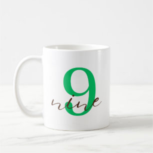 Taza De Café Noveno Aniversario de 9 Años con Personalización