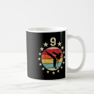 Taza De Café Noveno cumpleaños Karate Noveno niño de 9 años